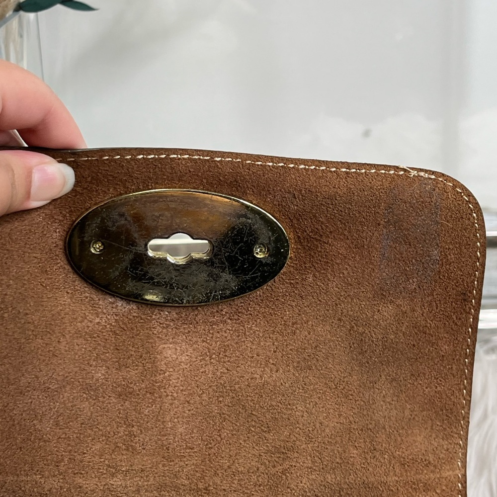 Mulberry Brown Gold Crossbody Bag with Chain Strap - Picture 12 of 12